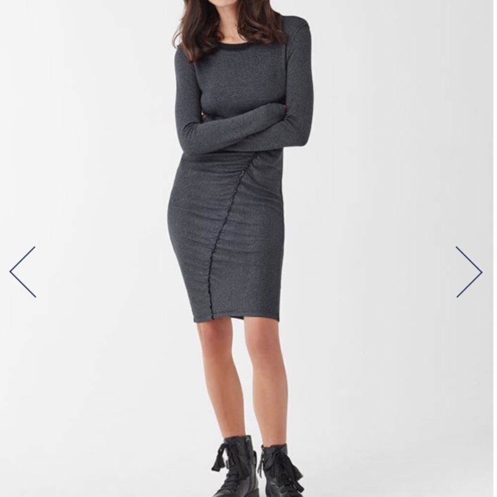 NWT Splendid Logan Ruched Long Sleeve Midi Dress